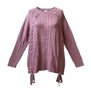 New York & Company Purple V-Neck Sweater